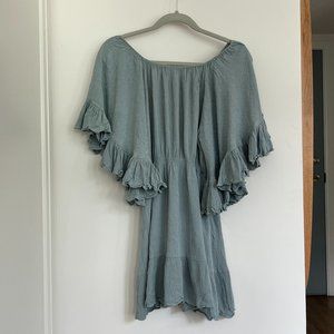 Turquoise Off-The-Shoulder Bohemian Dress |  Medium